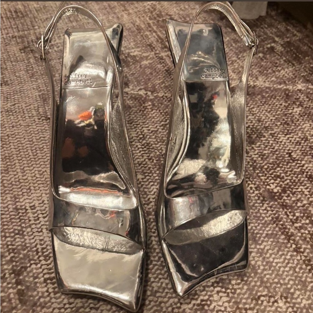 Jeffrey Campbell Metallic Silver Heels